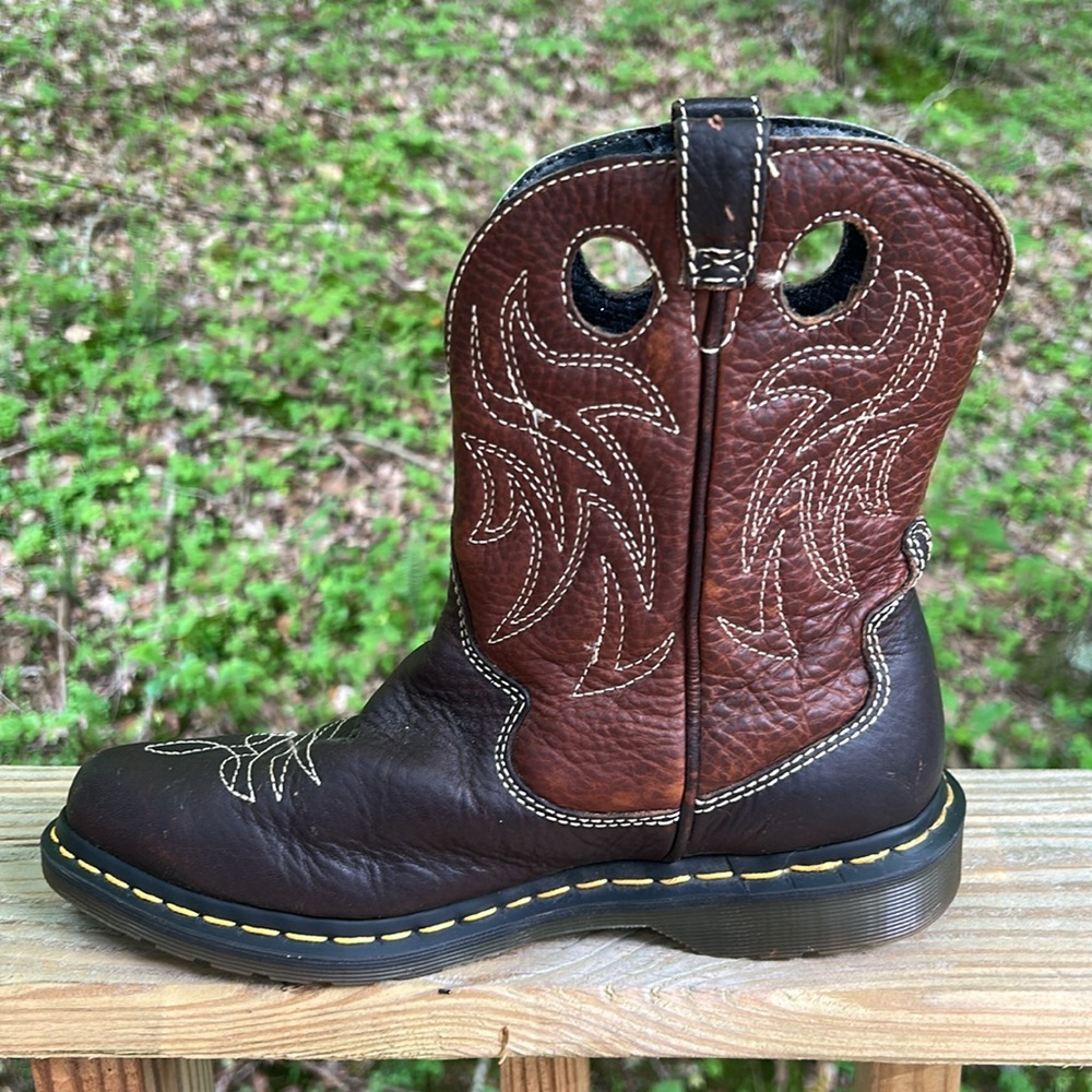 Dr. Martens Brown Leather Western Heeled Boot - Picture 3 of 11